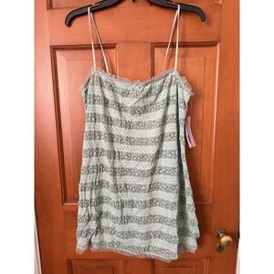 Women's Wild Fable Sage Green Lace Mini Slip Dress Spaghetti Straps Size 1X NWT